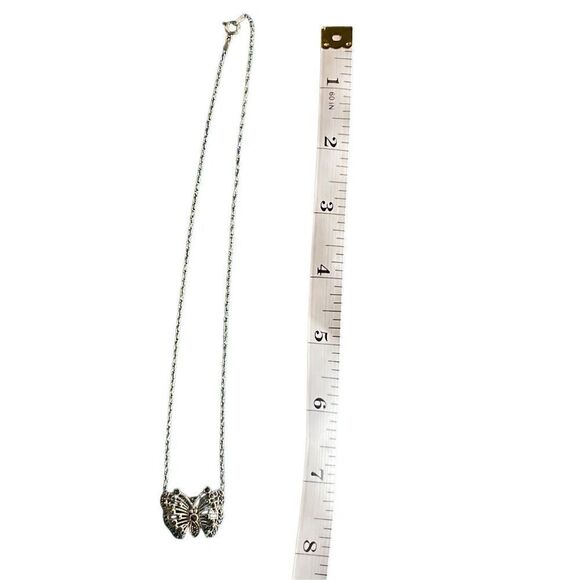 FAS SS Marcasite Butterfly Necklace - Picture 8 of 13